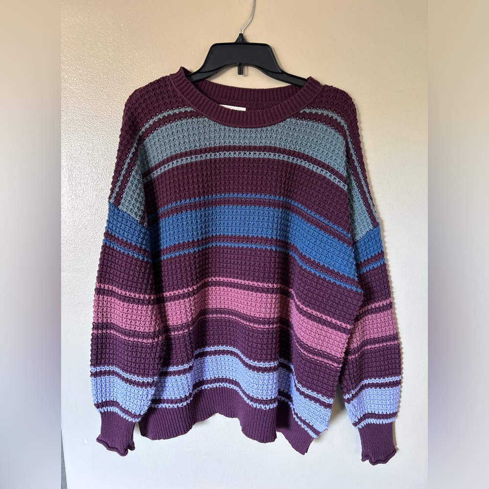 Aeropostale Colorblock Multi Color Sweater Size Large